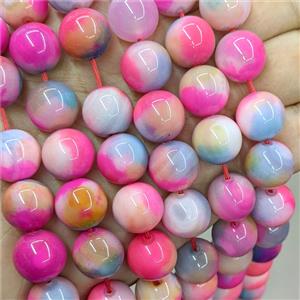 Natural Agate Beads Pink Dye Smooth Round, approx 14mm [GB26046]