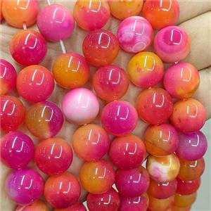 Natural Agate Beads Multicolor Dye Smooth Round, approx 14mm [GB26051]