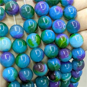 Natural Agate Beads Multicolor Dye Smooth Round, approx 14mm [GB26054]