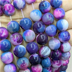 Natural Agate Beads Multicolor Dye Smooth Round, approx 14mm [GB26055]