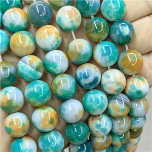Natural Agate Beads Multicolor Dye Smooth Round, approx 14mm [GB26066]