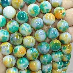 Natural Agate Beads Multicolor Dye Smooth Round, approx 14mm [GB26070]