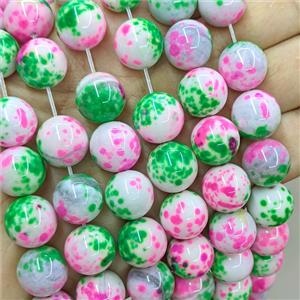 Natural Agate Beads Pink Green Dye Smooth Round, approx 14mm [GB26071]