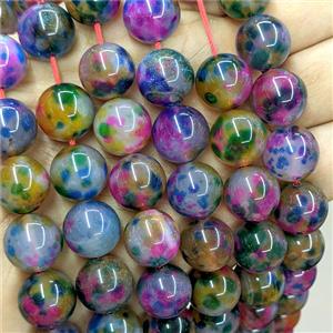 Natural Agate Beads Multicolor Dye Smooth Round, approx 14mm [GB26072]