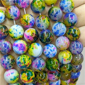 Natural Agate Beads Multicolor Dye Smooth Round, approx 14mm [GB26073]