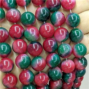 Natural Agate Beads Red Green Dye Smooth Round, approx 14mm [GB26074]