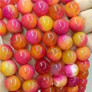 Natural Agate Beads Multicolor Dye Smooth Round, approx 14mm [GB26079]