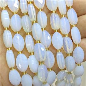 White Opalite Horse-Eye Beads Faceted, approx 9-14mm [GB26083]