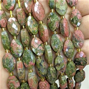 Unakite Horse-Eye Beads Faceted, approx 9-14mm [GB26085]