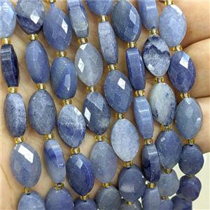 Blue Aventurine Horse-Eye Beads Faceted, approx 9-14mm [GB26087]