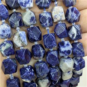 Blue Sodalite Nugget Beads Freeform Faceted, approx 9-12mm [GB26101]
