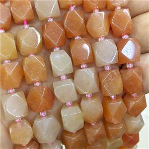 Red Aventurine Nugget Beads Freeform Faceted, approx 9-12mm [GB26102]