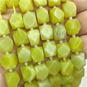 Lemon Jade Nugget Beads Freeform Faceted, approx 9-12mm [GB26104]