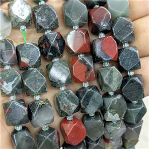 African Bloodstone Nugget Beads Freeform Faceted, approx 9-12mm [GB26106]