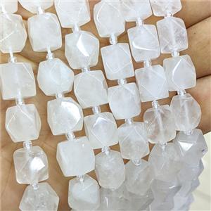 White Crystal Quartz Nugget Beads Freeform Faceted, approx 9-12mm [GB26108]