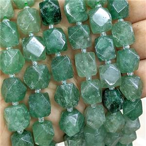 Green Strawberry Quartz Nugget Beads Freeform Faceted, approx 9-12mm [GB26115]