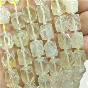 Natural Lemon Quartz Nugget Beads Freeform Faceted, approx 9-12mm [GB26116]