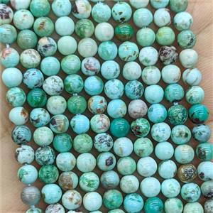 Natural Chinese Hubei Turquoise Beads Smooth Round Green, approx 4mm [GB26123]