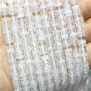 Natural Clear Quartz Heishi Beads Faceted, approx 2x6mm [GB26133]
