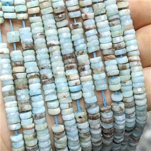 Natural Amazonite Heishi Beads Faceted, approx 2x6mm [GB26137]