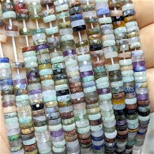 Natural Gemstone Heishi Beads Faceted Mixed, approx 2x6mm [GB26141]