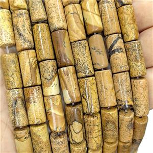 Natural Picture Jasper Tube Beads, approx 8-16mm [GB26165]