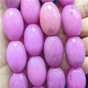 Pink Dye Jade Rice Beads Faceted, approx 20-30mm, 13pcs per st [GB26216]