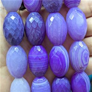 Purple Stripe Agate Rice Beads Faceted Dye, approx 20-30mm, 13pcs per st [GB26220]