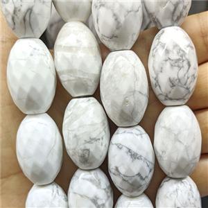Natural White Howlite Turquoise Rice Beads Faceted, approx 20-30mm, 13pcs per st [GB26221]