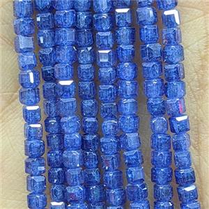 Blue Crackle Cubic Zirconia Cube Beads, approx 2.5mm [GB26265]