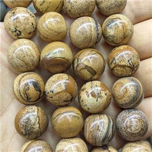 Natural Picture Jasper Beads Smooth Round, approx 16mm [GB26300]