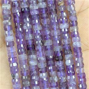 Natural Purple Amethyst Heishi Beads Faceted, approx 2x4mm [GB26333]