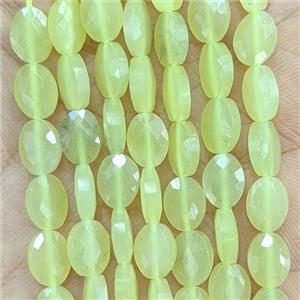 Natural Lemon Jade Oval Beads Faceted, approx 6x8mm [GB26354]