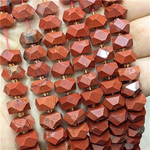 Natural Red Jasper Heishi Beads Faceted, approx 6x11mm [GB26544]