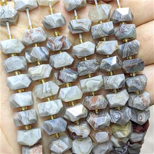 Gray Botswana Agate Heishi Beads Faceted, approx 6x11mm [GB26546]