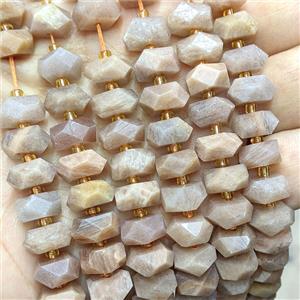 Natural Peach Sunstone Heishi Beads Faceted, approx 6x11mm [GB26550]