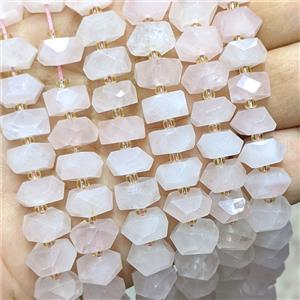 Natural Pink Rose Quartz Heishi Beads Faceted, approx 6x11mm [GB26553]