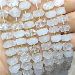 Natural Clear Quartz Heishi Beads Faceted, approx 6x11mm [GB26557]