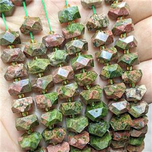 Natural Unakite Heishi Beads Faceted, approx 6x11mm [GB26561]