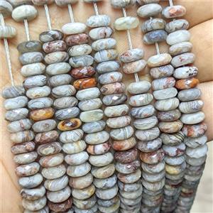 Natural Gray Botswana Agate Heishi Spacer Beads Faceted, approx 3x8mm [GB26566]