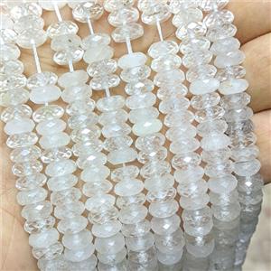 Natural Clear Quartz Heishi Spacer Beads Faceted, approx 3x8mm [GB26568]