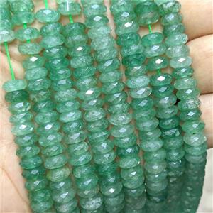 Natural Green Strawberry Quartz Heishi Spacer Beads Faceted, approx 3x8mm [GB26569]