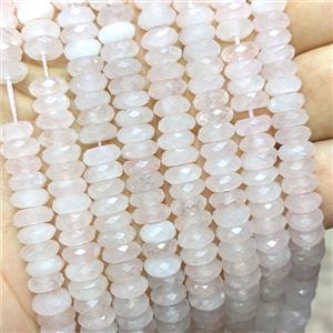 Natural Pink Rose Quartz Heishi Spacer Beads Faceted, approx 3x8mm [GB26572]