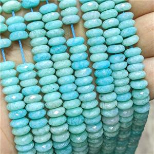 Natural Green Amazonite Heishi Spacer Beads Faceted, approx 3x8mm [GB26574]