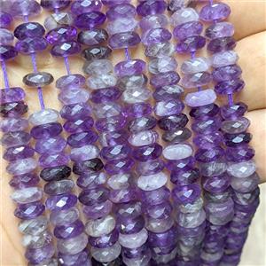 Natural Purple Amethyst Heishi Beads Faceted, approx 3x8mm [GB26576]