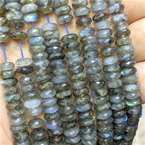Natural Labradorite Heishi Beads Faceted, approx 3x8mm [GB26577]
