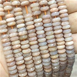 Natural Sunstone Heishi Spacer Beads Faceted, approx 3x8mm [GB26578]