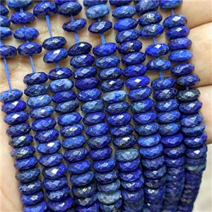 Natural Blue Lapis Lazuli Heishi Spacer Beads Faceted Dye, approx 3x8mm [GB26579]