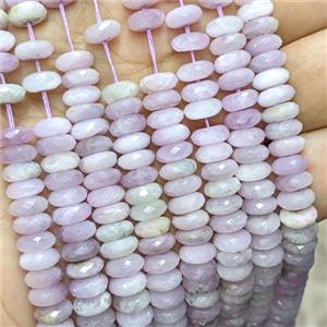 Natural Kunzite Heishi Spacer Beads Faceted, approx 3x8mm [GB26580]