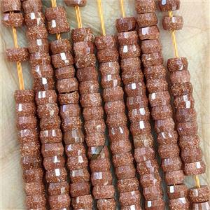 Golden Sandstone Heishi Beads Faceted, approx 2x4mm [GB26588]